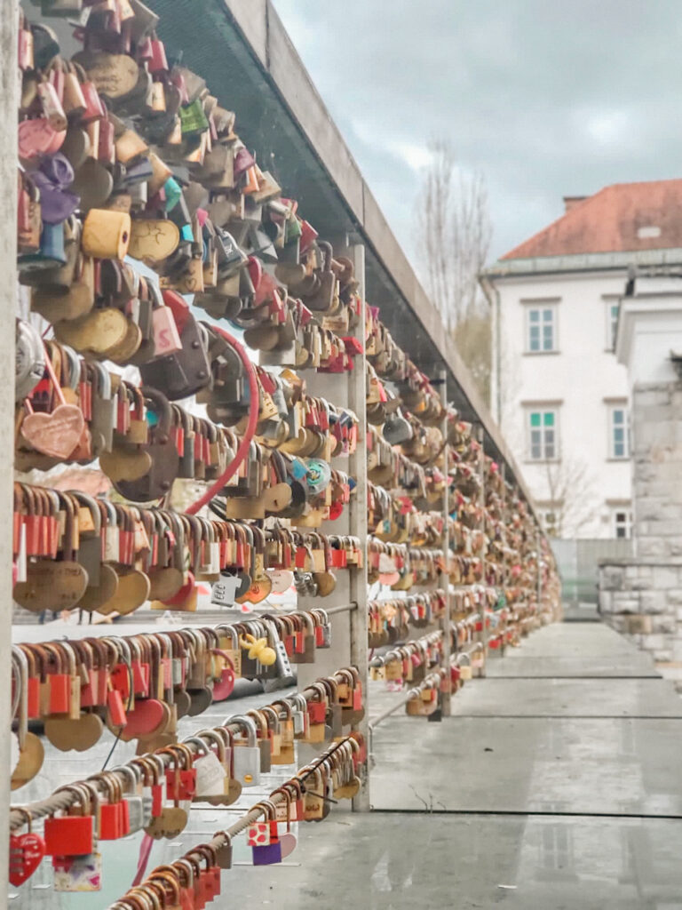 The lock bridge in Ljubljana