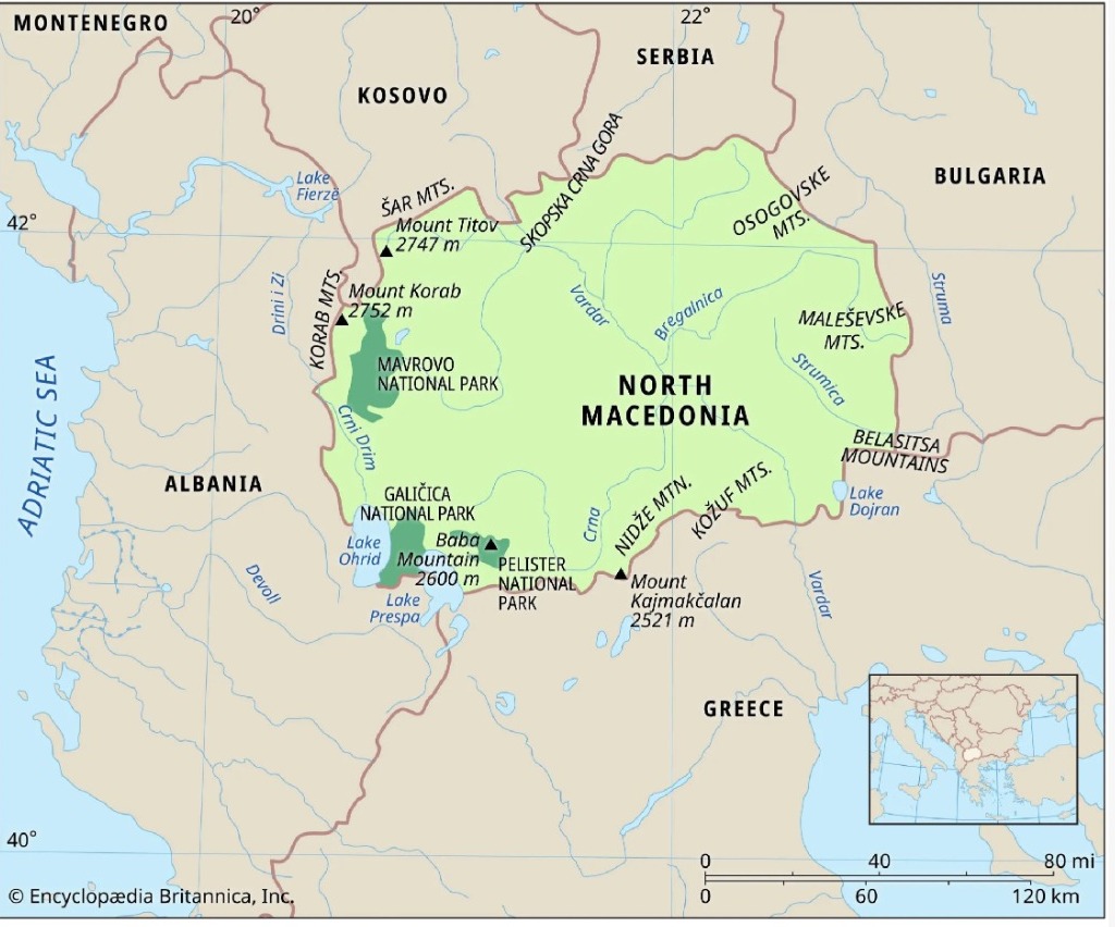 North Macedonia Map